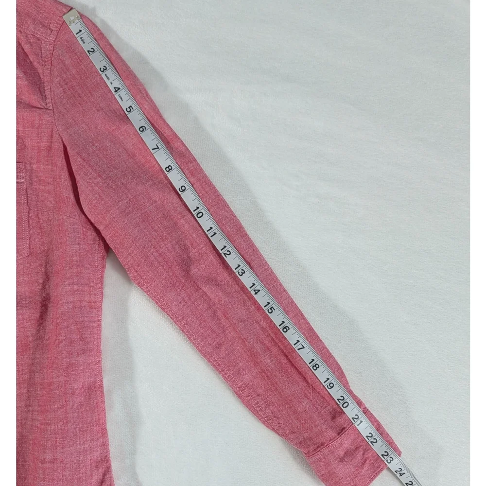❤️ Banana Republic Soft Wash 100% Cotton Red Long Sleeve Collar Shirt Size Small